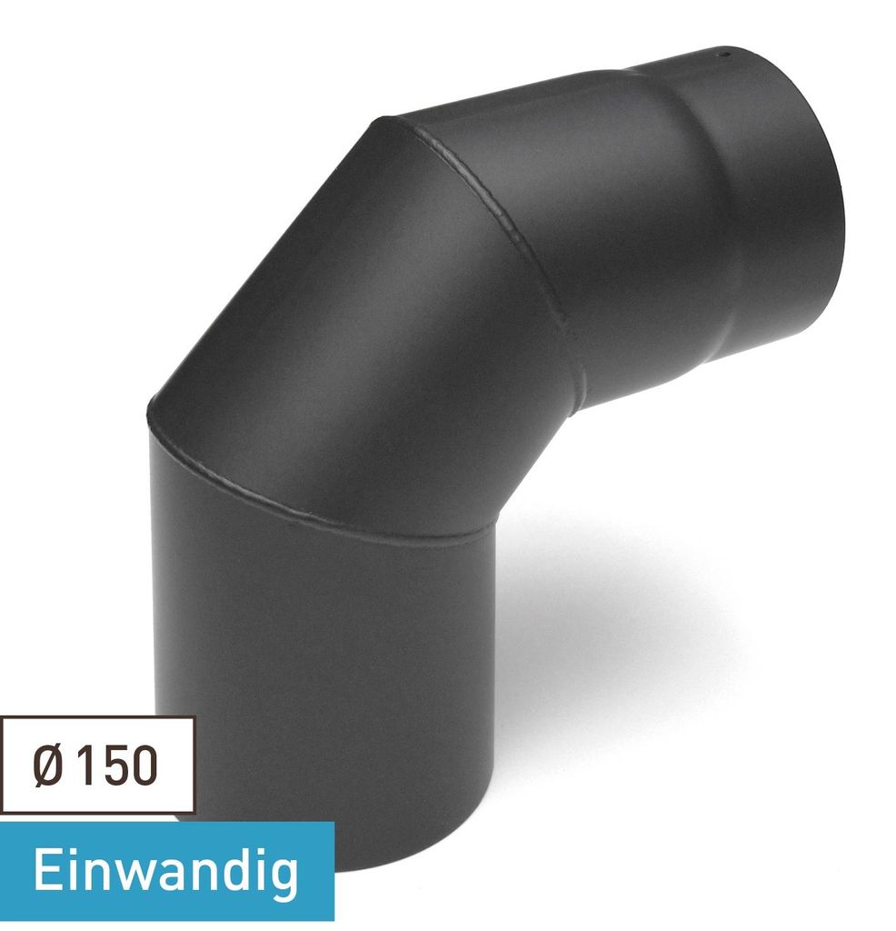 Raik Basic Rauchrohrbogen 150mm gussgrau 90° ohne Tür für Rauchrohr / Ofenrohr