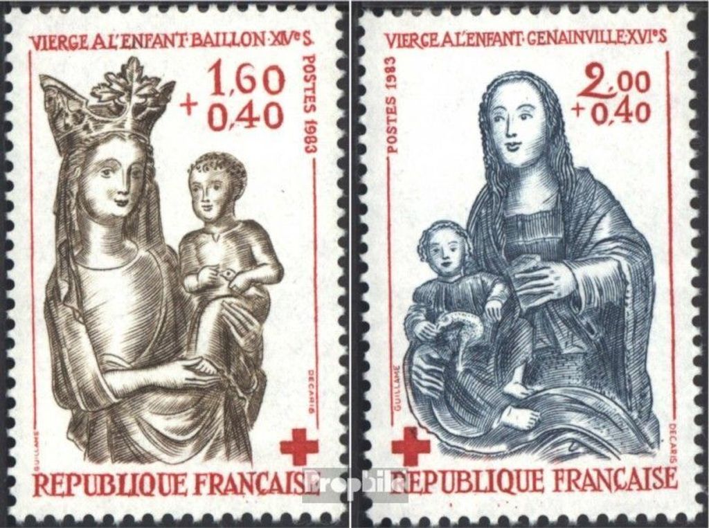 Briefmarken Frankreich 1983 Mi 2420C-2421C (kompl.Ausg.) Produktbild 