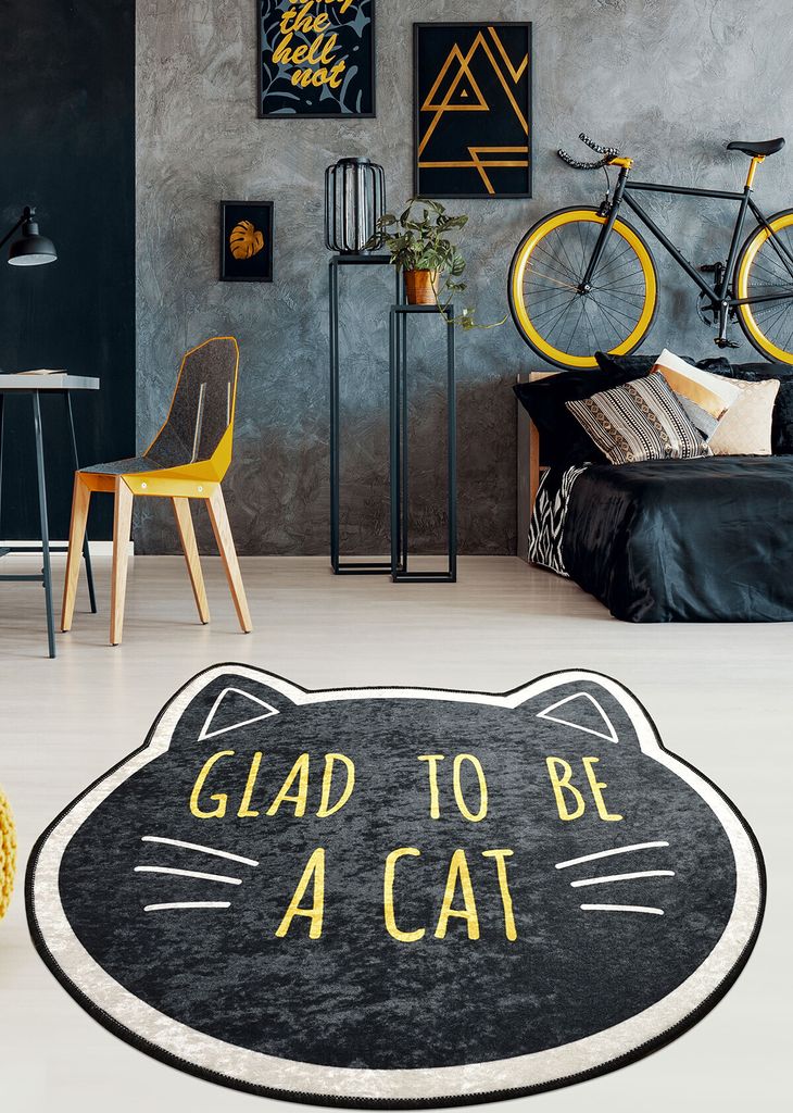 Conceptum Hypnose, Cat- Cat FaceCHL, Bunt, Kurzflorteppiche, 50% Samtgewebe / 50% Polyester