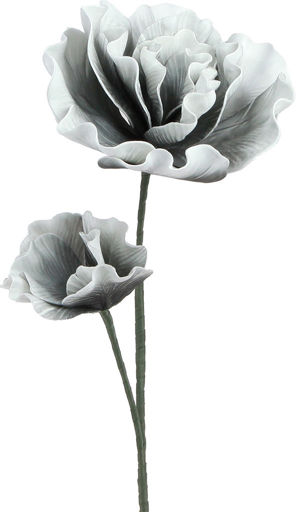 Graue Deko Schaumstoffblumen 85cm Kunstblüten 2er Set, 2 Stück