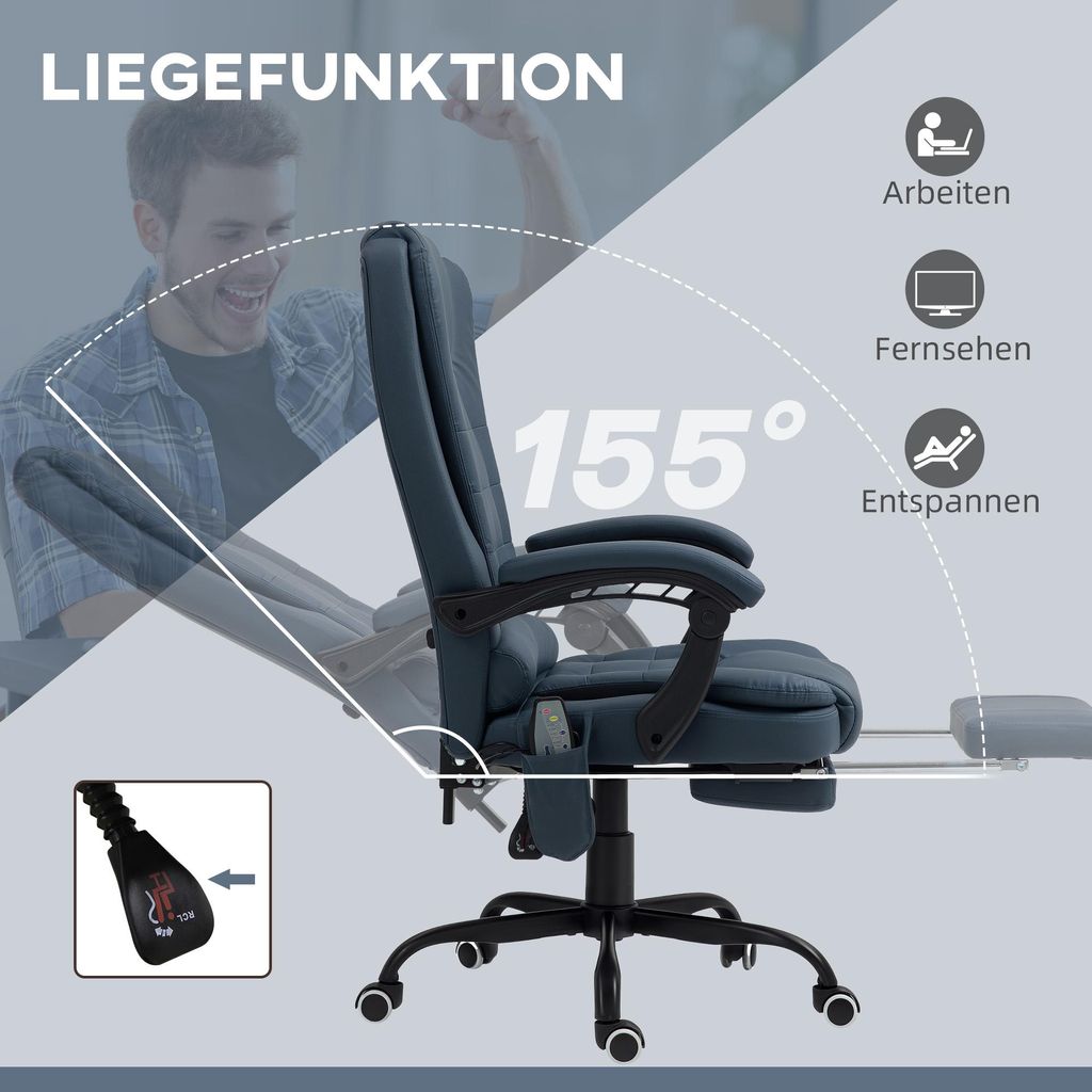 Vinsetto Bürostuhl mit Massagefunktion, Liegefunktion, Mikrofaser, cremeweiß (921-318V93CW) ab 124,9 € (August 2026) | Vergleiche 6 Angebote auf Vinsetto Bürostuhl mit Massagefunktion, Liegefunktion, Mikrofaser, cremeweiß (921-318V93CW) ab 124,9 € (August 2026) | Vergleiche 6 Angebote auf