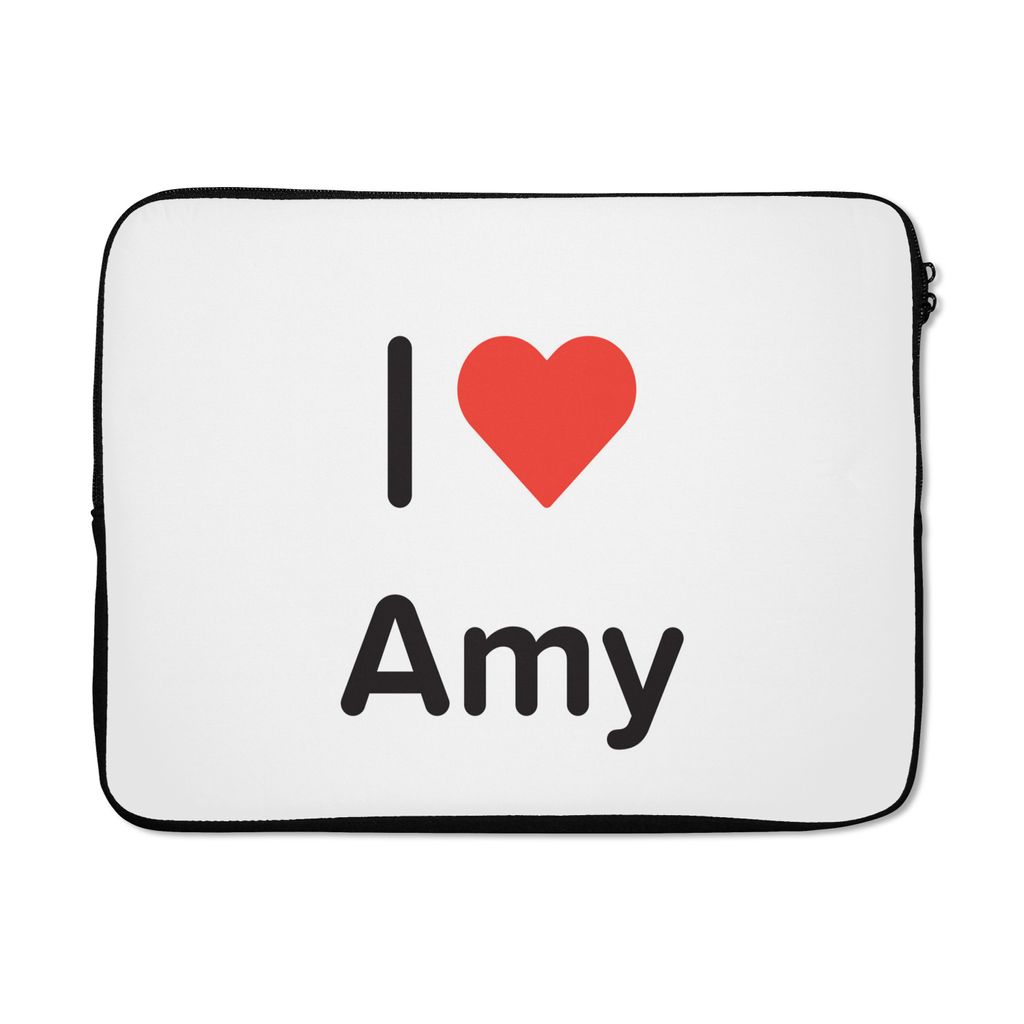 MuchoWow Laptop Hülle 17 Zoll Laptoptasche Ich liebe - Amy - Mädchen - Zipper - Schutzabdeckung