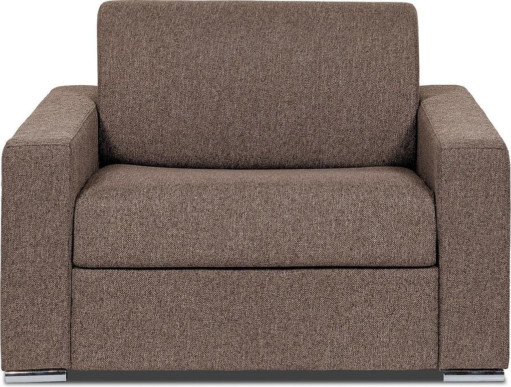 Klappbarer Express-Sessel mit brauner Polsterung. Liegefläche 70 cm. Matratze 14 cm - CALITO