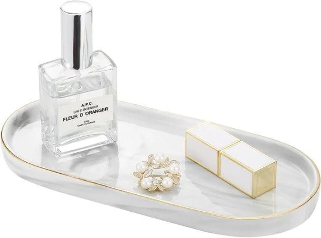 Meuble de salle de bains aspect marbre blanc chic et élégant - 80cm