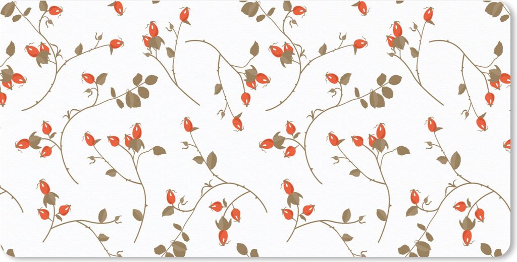 MuchoWow Schreibtischunterlage Muster - Pflanzen - Romantisch - Botanisch 80x40 cm - XXL Mauspad - Gaming Mauspad