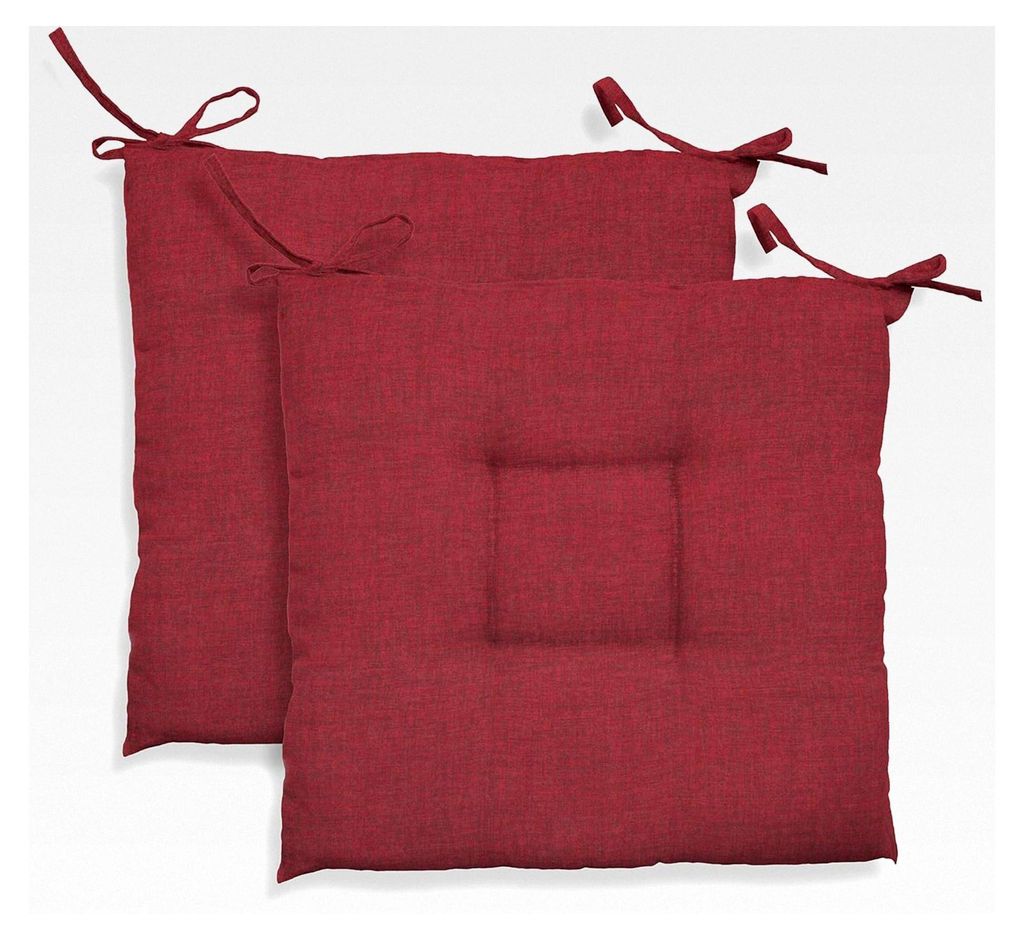 Gestepptes Stuhlkissen Kreta, 2-teiliges Set, Dekor 1550 Rot, 39 x 39 x 5 cm, Mehrfarbig
