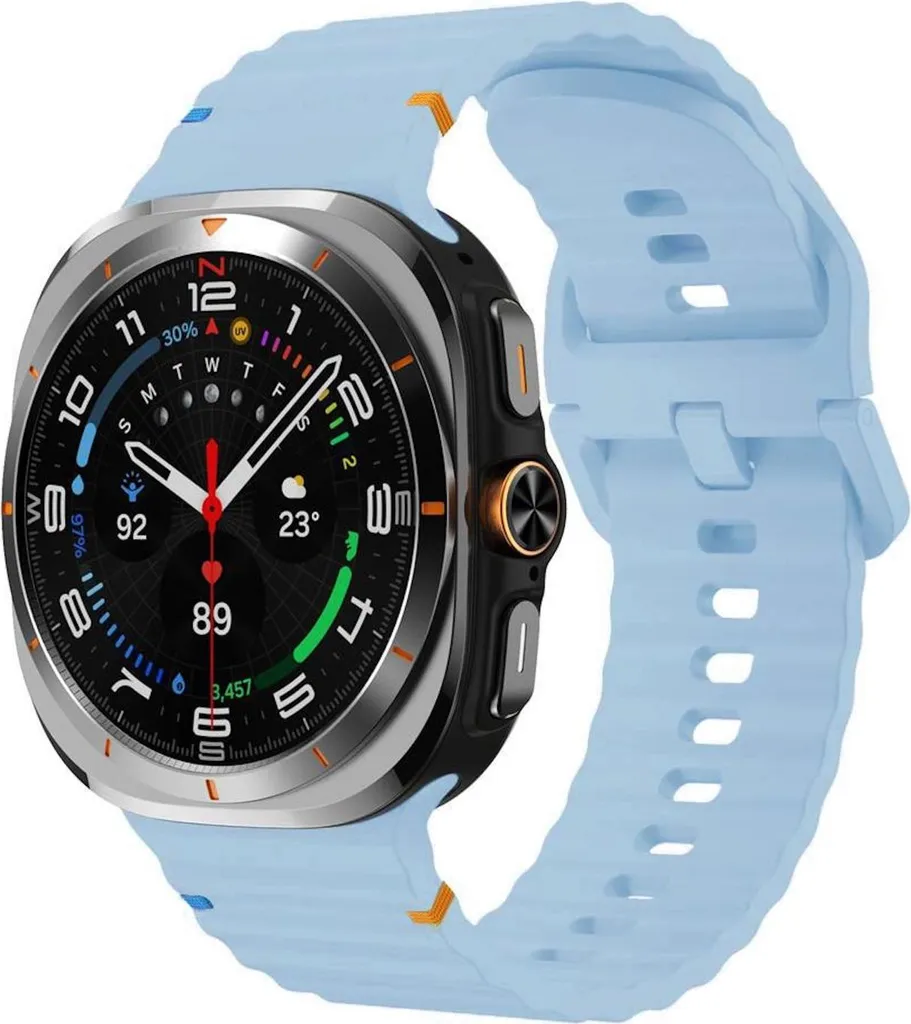 Cinturino Wave Silicone per Samsung Galaxy Watch 8 | Azzurro Chiaro L