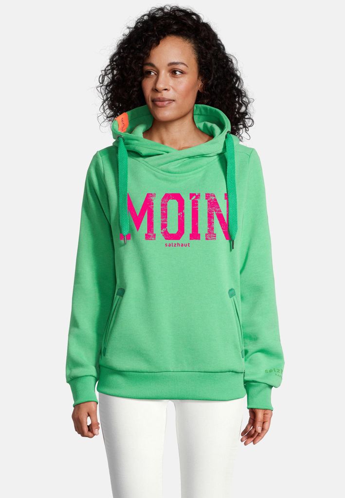 salzhaut Damen Hoodie SÜNN - MOIN S Kuscheliger Kapuzenpullover für Frauen – Maritimer Pullover mit Print & dicken Kordeln – Designed in Hamburg
