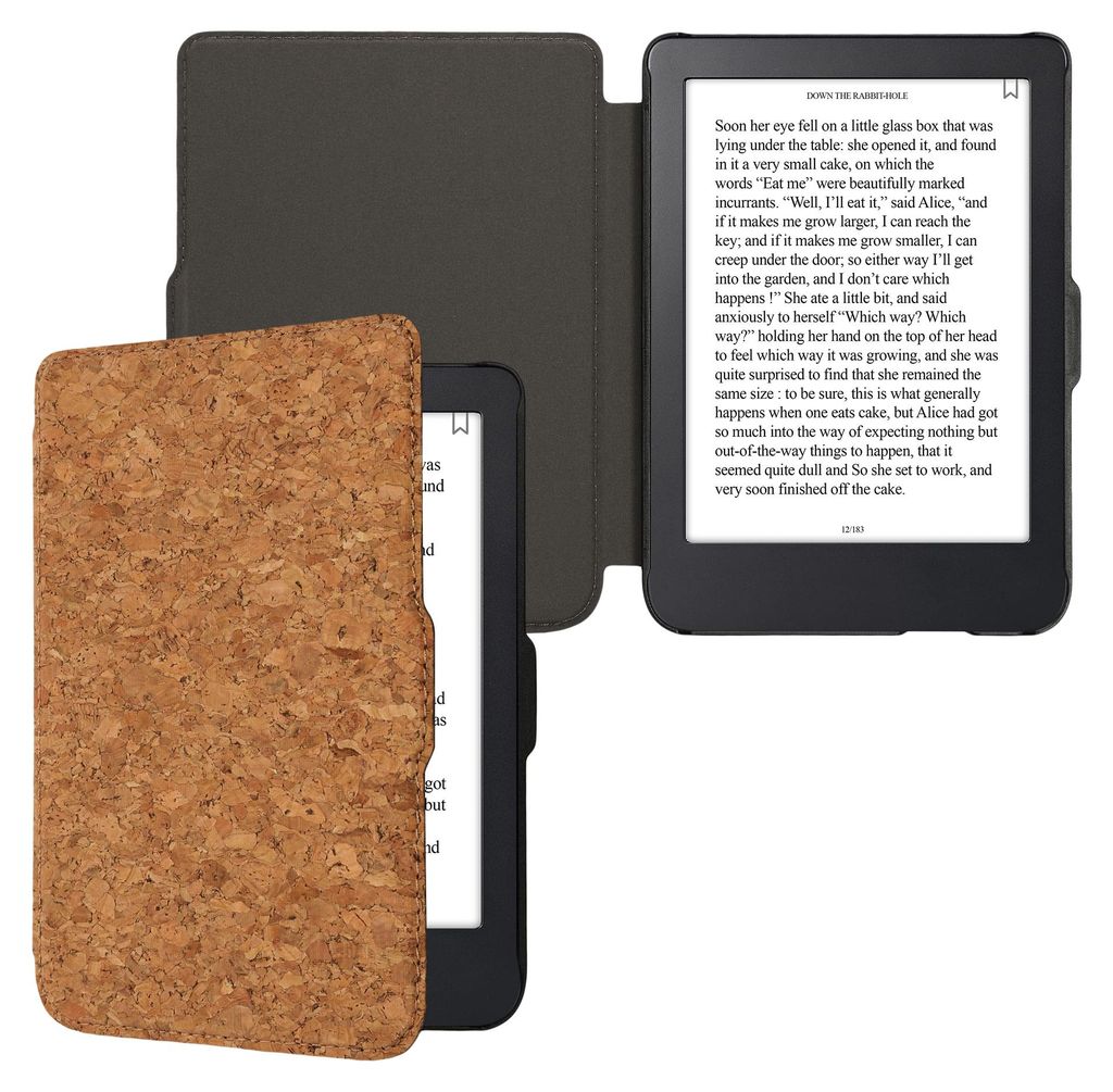 kwmobile Hülle kompatibel mit Kobo Clara 2E / Tolino Shine 4 - Kork eReader Schutzhülle Cover Case - Hellbraun