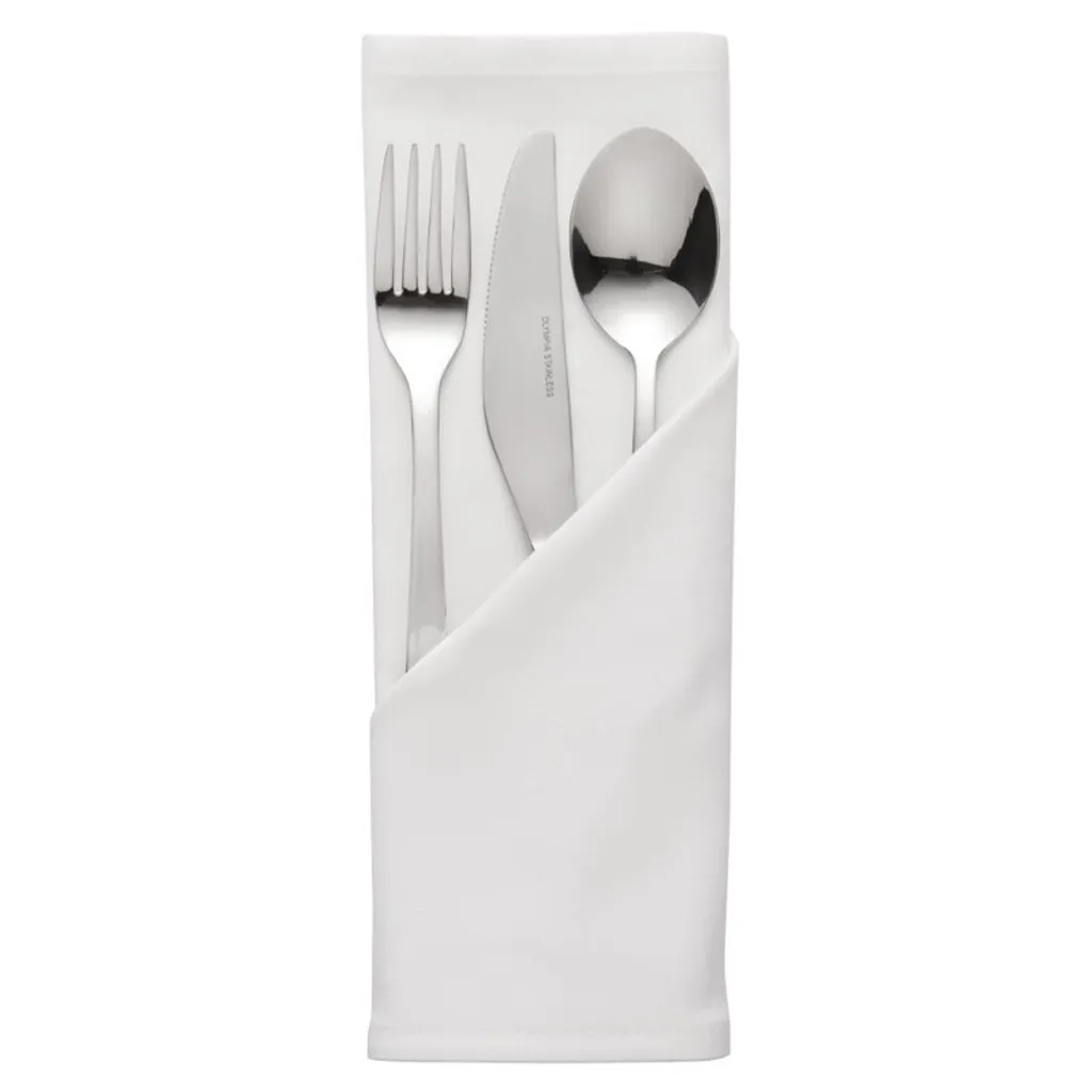 Serviettes de table Mitre Essentials Occasions blanches 51 cm - Lot