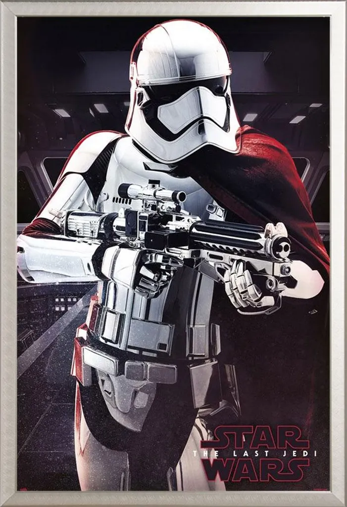 Star Wars - Gli ultimi Jedi - Poster - EP8 - Captain Phasma + cornice rimovibile, Shinsuke® Maxi alluminio argento, vetro acrilico