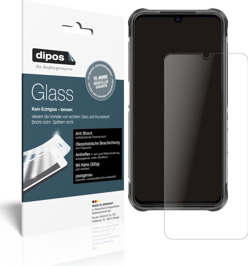 2x Schutzfolie für Umidigi Bison matt - Anti-Shock 9H Folie dipos Glass Kunststoffglas