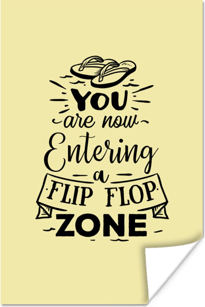 MuchoWow Poster Sommer - Pantoffeln - Sprichwörter 80x120 cm - Papierdruck