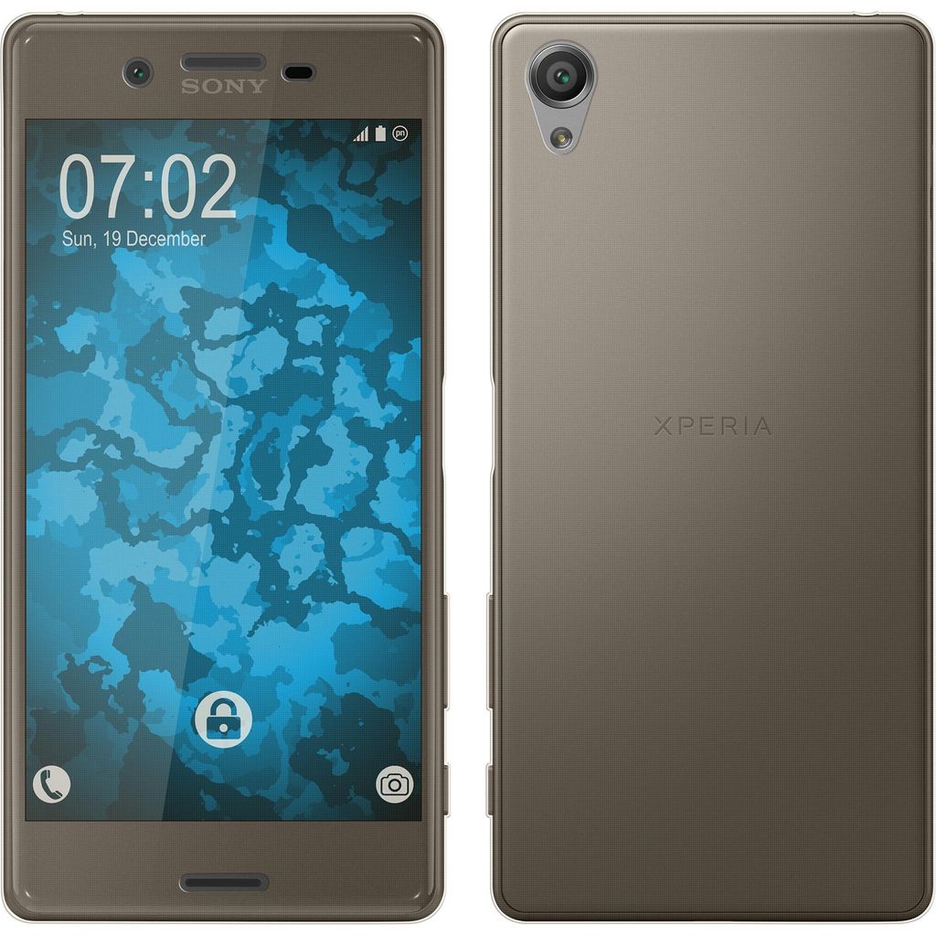 PhoneNatic Case kompatibel mit Sony Xperia X - gold Silikon Hülle 360° Fullbody Cover