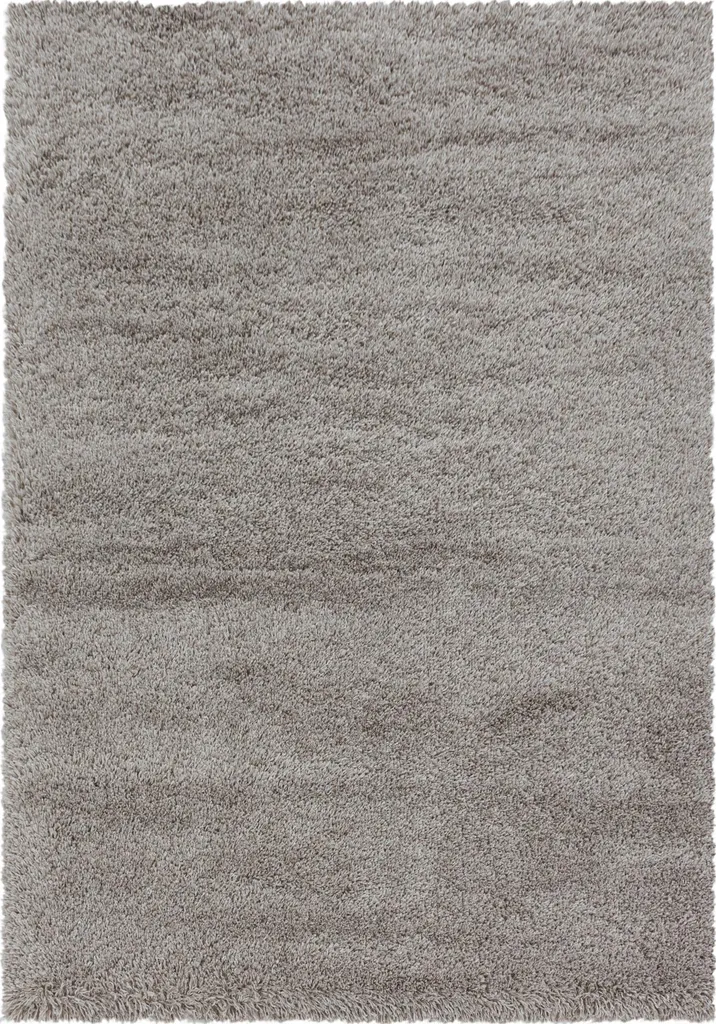 Tapis à poils longs beige 160x230 cm moelleux avec support naturel jute