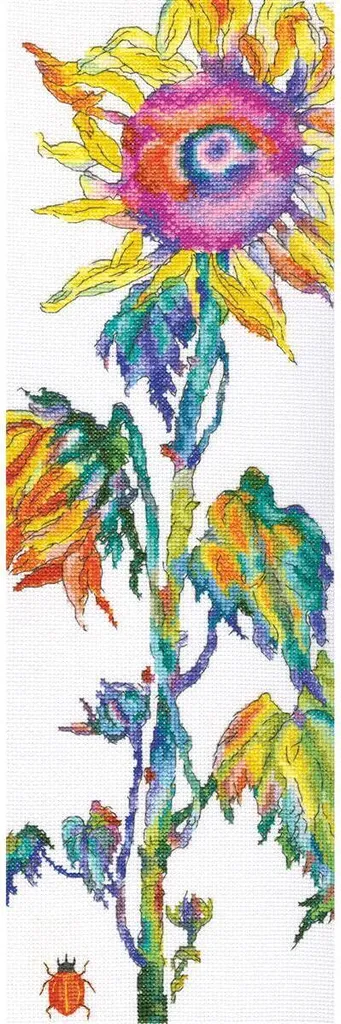 Décoration murale DIY point de croix RTO - Kit complet fleurs 45 cm