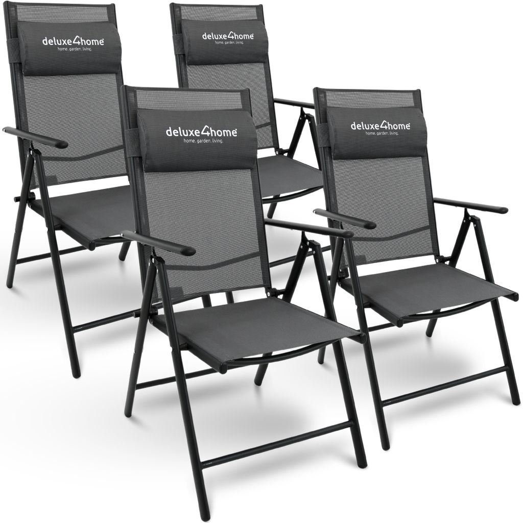 deluxe4home® Gartenstuhl 4er Set Klappbar 7-stufig Produktbild 