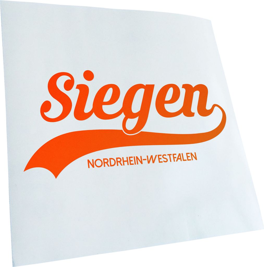 Kiwistar - Autoaufkleber - Siegen Nordrhein-Westfalen - Neonorange - 40x19cm - Aufkleber für Auto, Laptop, Fahrrad, LKW, Motorrad mehrfarbig JDM D...