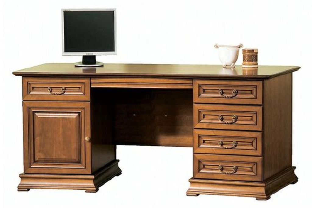 Klassische Schreibtisch Büromöbel Tisch Büro Chef Schreibtische Echtholz - SE-S