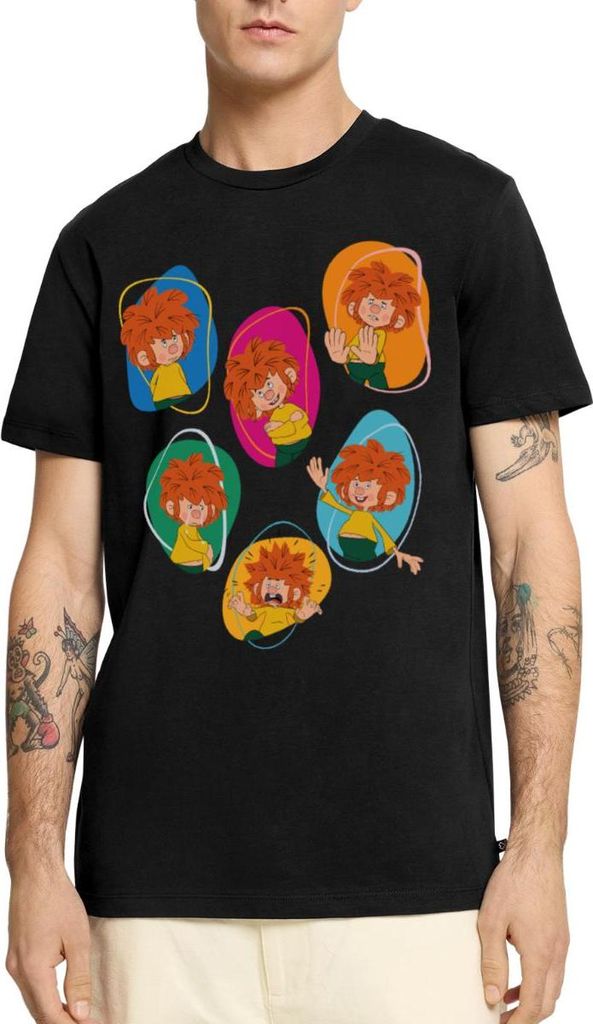 Spreadshirt Pumuckl Zeigt Verschiedene Emotionen Männer Premium T-Shirt, M, Schwarz