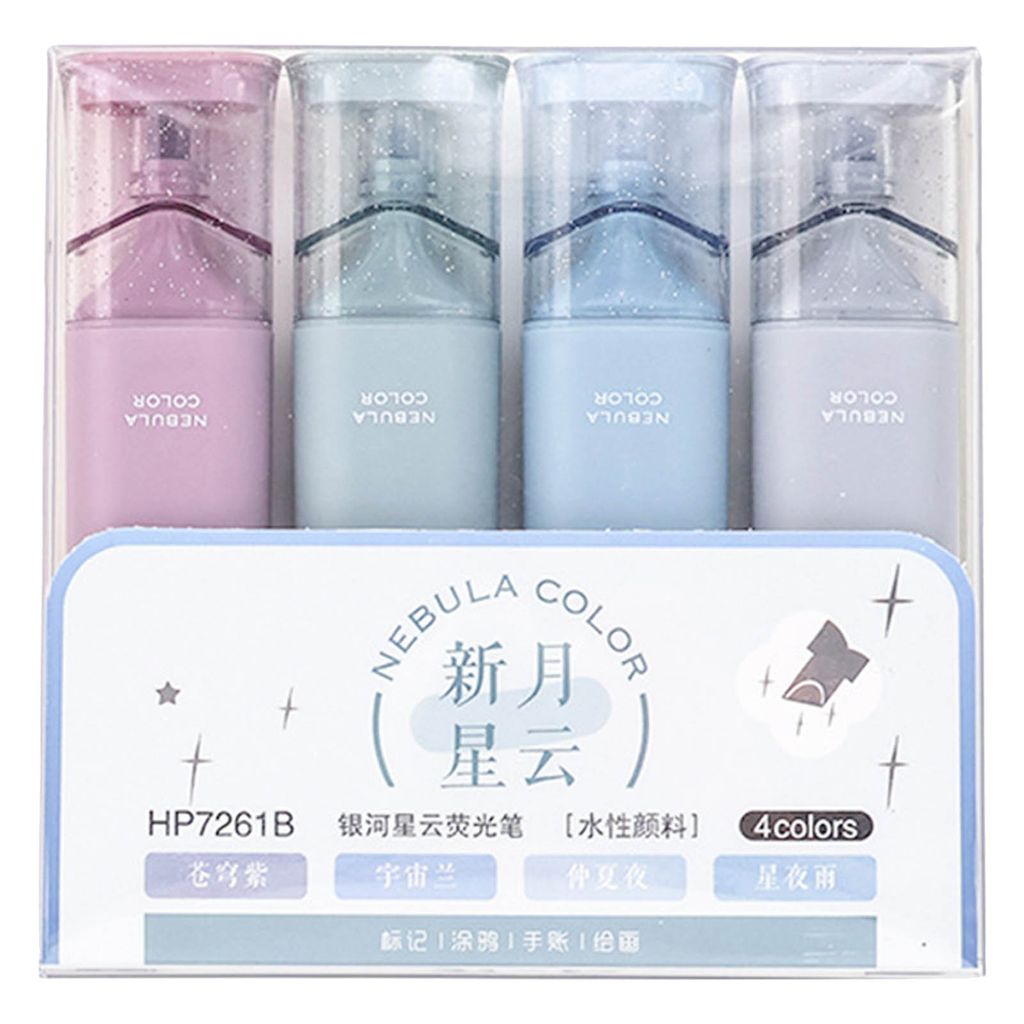 4pcs Glitzer Highlighter Smudge-Proof Smooth Schreiben farbenfrohe Malerei Stift Multifunktional Markierung tragbarer Handkonto-Planer Notizenmarke...