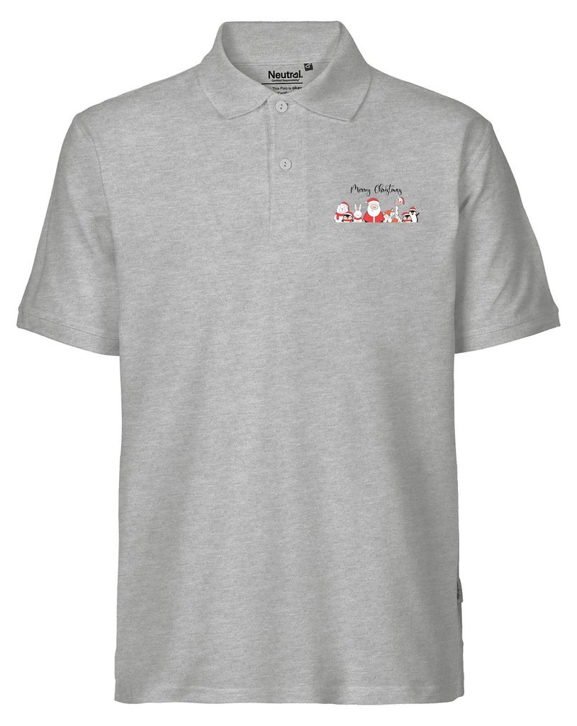 Huuraa Herren Polo Shirt Merry Christmas Familie Weihnachtshelfer M Sport Grey Bio Baumwolle Fairtrade Poloshirt Geschenkidee