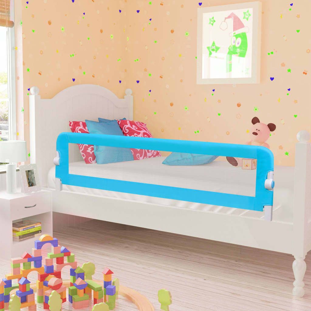 "2026 Promotion" Kleinkind-Bettschutzgitter - Baby-Bettschutzgitter - Blau 120x42 cm Polyester - Schutzgitter-Zubehör CC6
