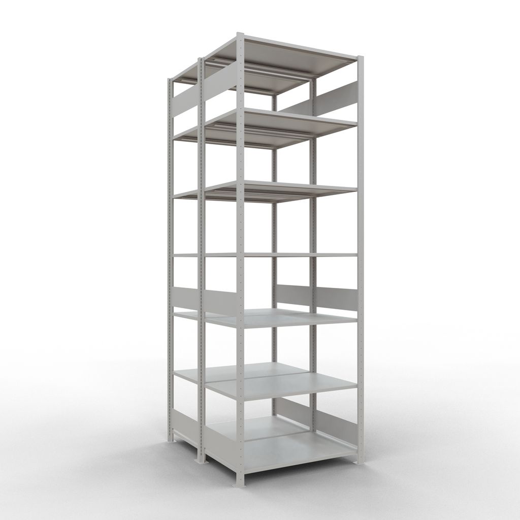 Stecks.Doppelgrundregal Typ 150 - 3000x1000x2x600 mm 2x7 Böden
