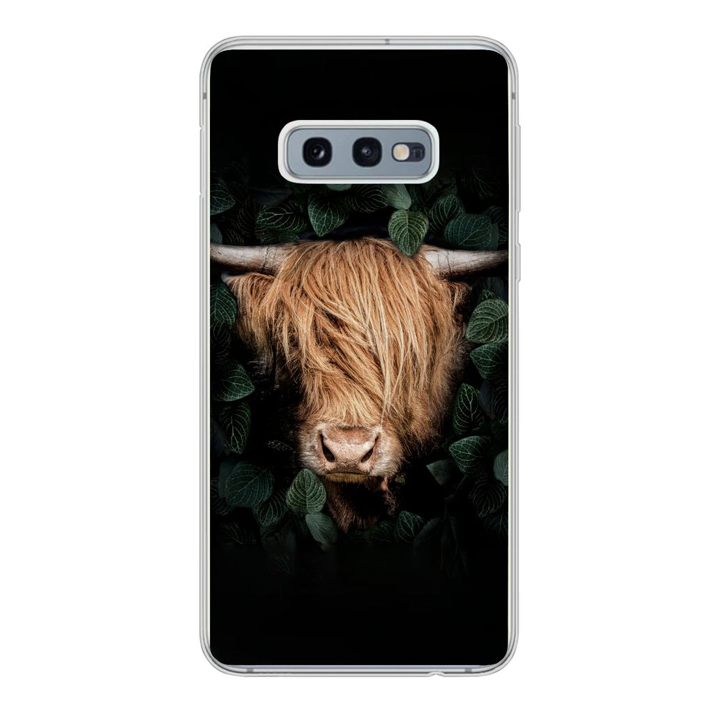 MuchoWow Handyhülle Schutzhülle Hülle für Samsung Galaxy S10e Schottische Highlander - Tier - Flora Silikon Softcase Handy Hülle - Handy