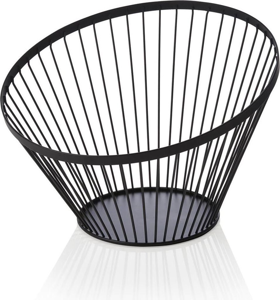 Buffetkorb, Ø 30 cm, Höhe 20,5 cm, schwarz pulverbeschichtet, Metall