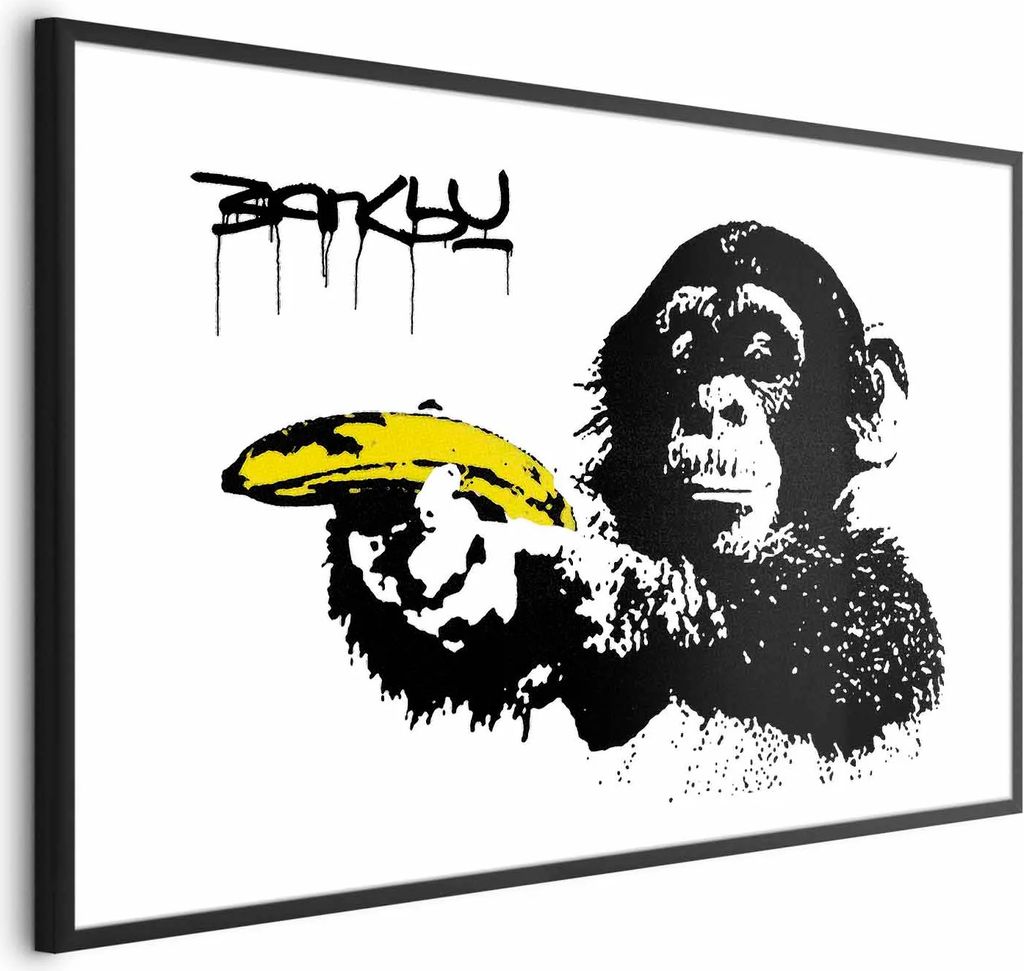 Posterpapier Poster - Banksy: Monkey with a Banana 60x40 cm Streetart i-C-0148-ao-a