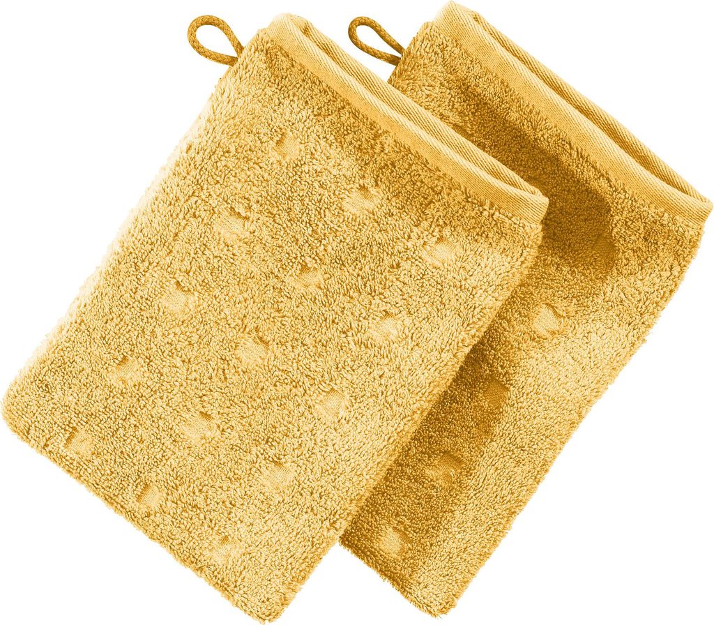 Möve Waschhandschuh Quadretti" 2er-Pack gelb 15x20 cm"