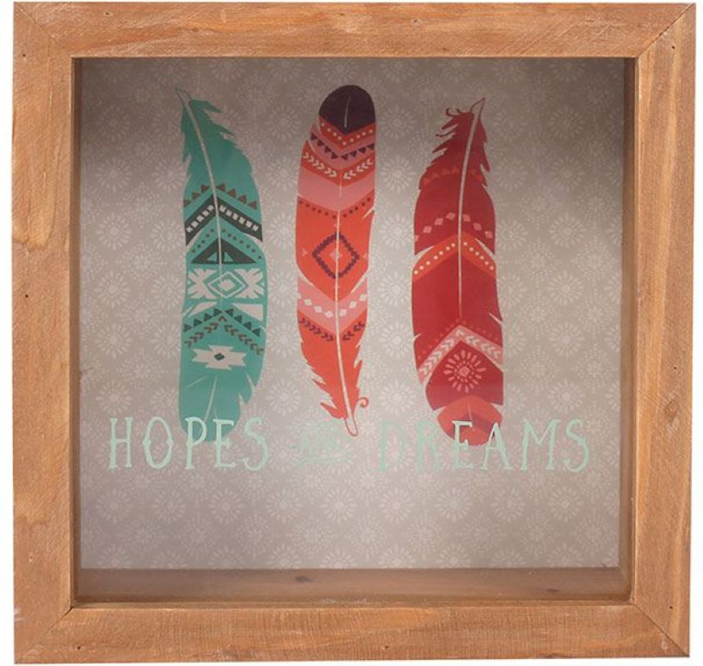 Boho Bandit Positivity Box aus Holz und Glas, Spardose für Wünsche und Träume