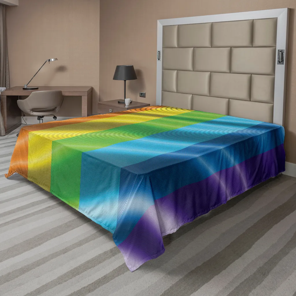Drap de Lit 244x205cm Thème LGBT pour Décoration de Chambre Colorée