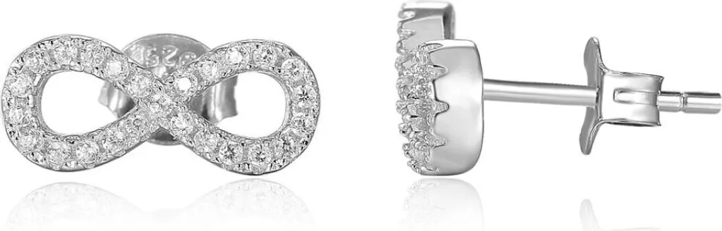 Boucles d'oreilles infini argentées AGUP1192, bijou chic quotidien