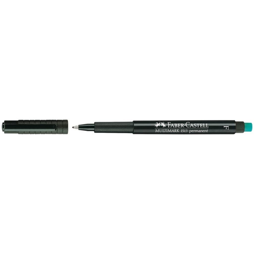 Faber-Castell Multimark 1513 F Schwarzer Permanent-Etikettierer (10 Stück)