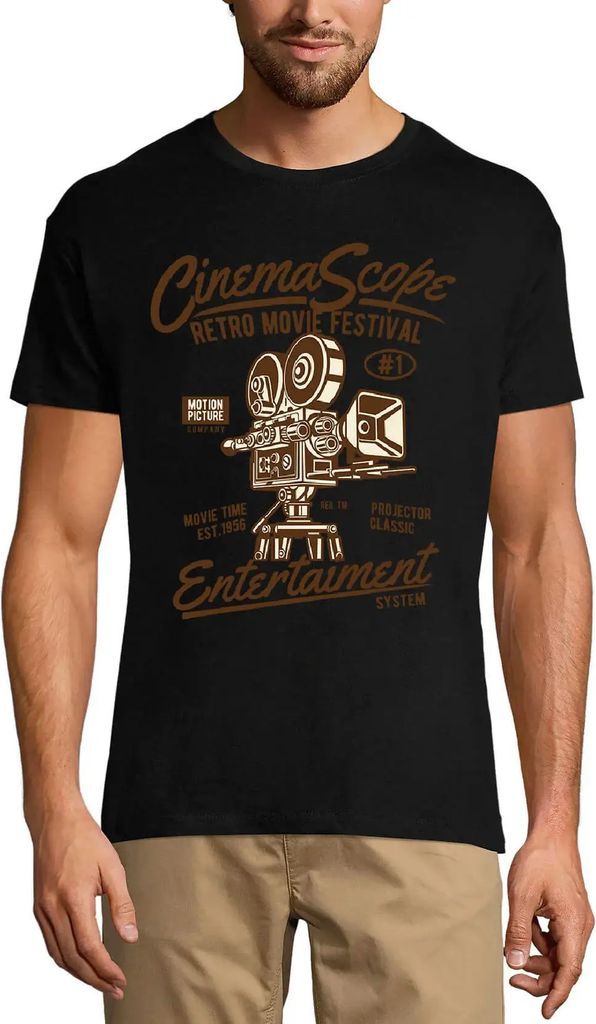 Herren Grafik T-Shirt Retro-Filmfestival Kinoumfang – Retro Movie Festival Cinema Scope – Öko-Verantwortlich Vintage Jahrgang Kurzarm Lustige ...