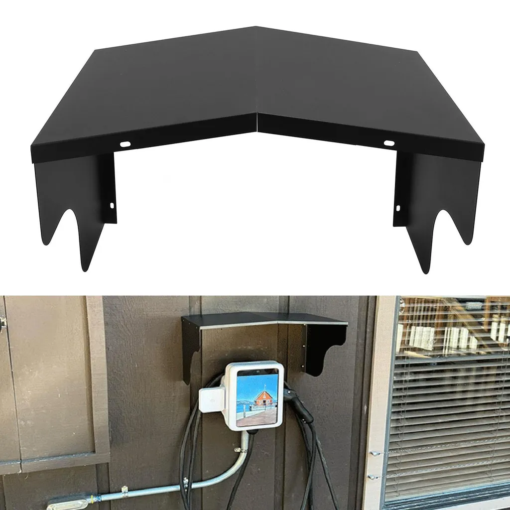 Toit de protection pour borne de recharge EV en acier carbone noir mat - 6