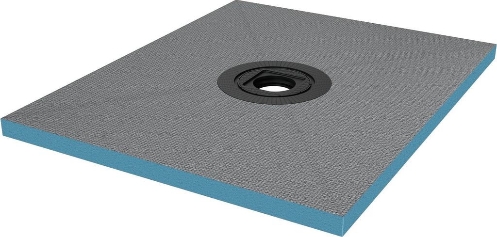 doporro Duschelement Befliesbar mit Gefälle 80x100x4cm in Beton Grau Duschboard Zuschneidbar mit Ablaufrinne waagerechter Ablauf XPS
