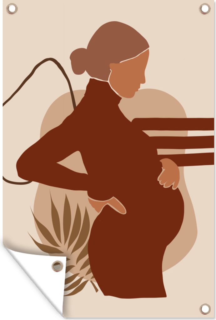 MuchoWow 80x120 cm Outdoor-Poster Gartendeko Sichtschutz Garten Poster für den Garten Mutter - Schwangere - Elternschaft