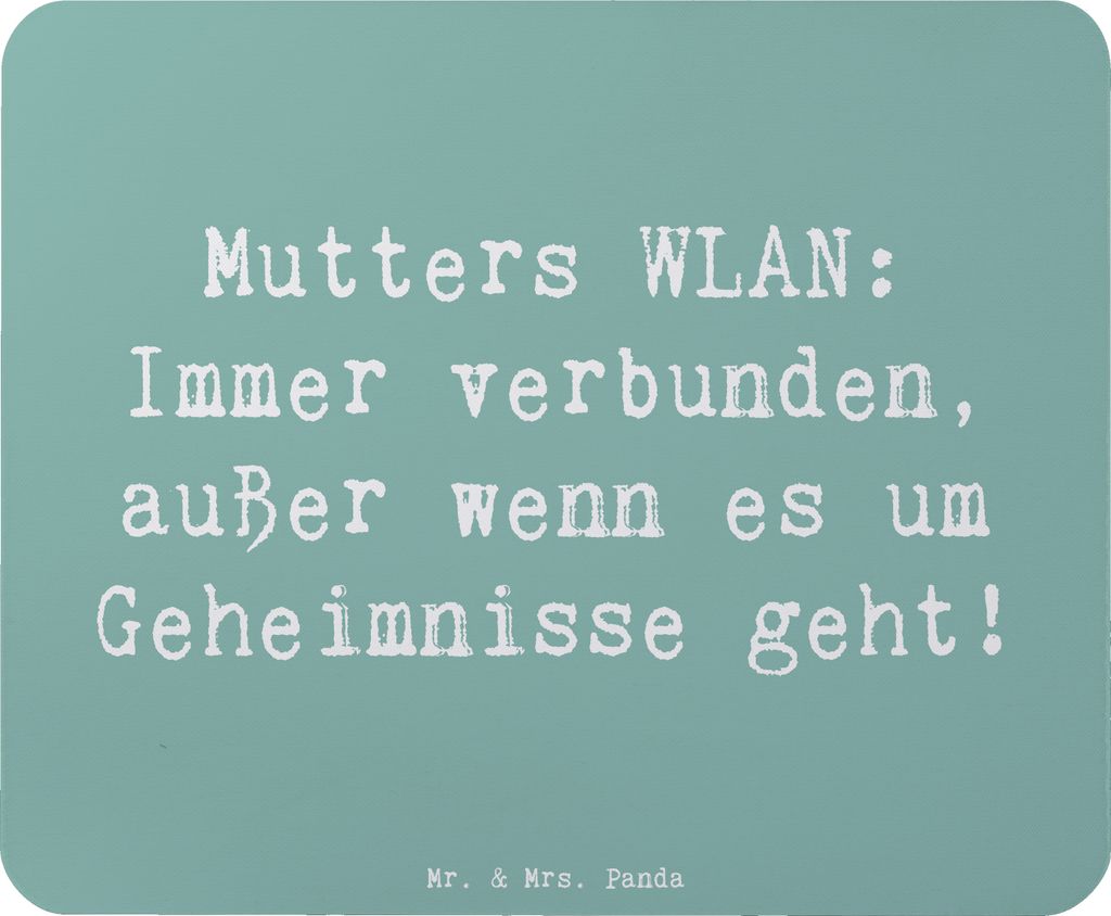 Mr. & Mrs. Panda Mousepad Spruch Mutters WLAN - Meeresbrise - Geschenk, humorvolle Sprüche, Jubiläen, laptop, Mutter, Mauspad, Informationsquelle...
