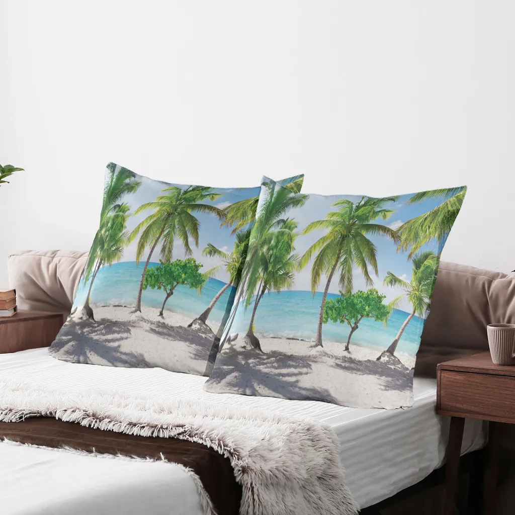 Set 2 Federe 80x80 ABAKUHAUS Catalina Island - Arredo Tropicale Acquamarina - 3