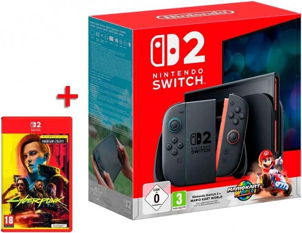 Nintendo Switch 2+ Mario Kart World+ Cyberpunk Rot One Size Produktbild 