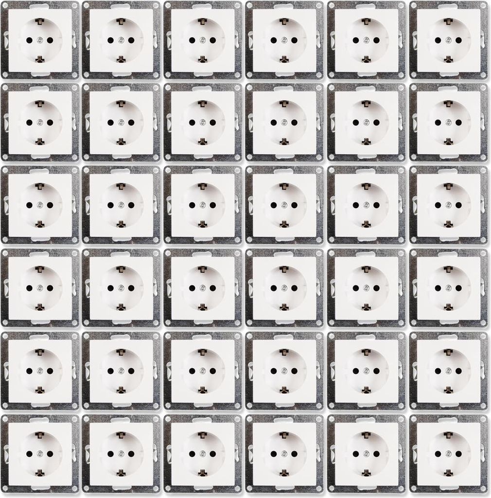 36x Schutzkontakt-Steckdose McPower "Flair", 250V/16A, UP, Produktbild 
