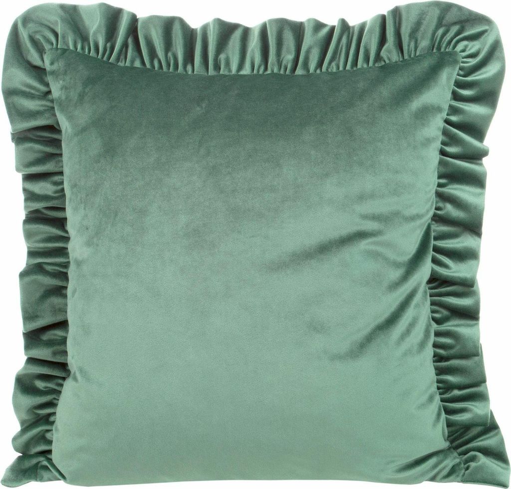 EUROFIRANY | Kissenbezug - 45 x 45 cm - mintfarbene Kissenhülle – mit Volant