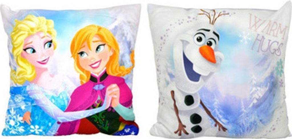Frozen / Die Eiskönigin - Wendekissen "Anna und Elsa, und Olaf " (ca. 35x35 cm)