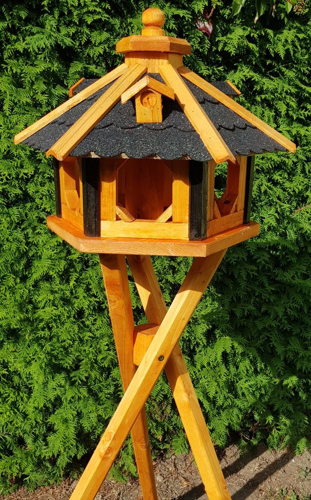 Mangeoire pour oiseaux avec support noir taille L type 9 en Image du produit 