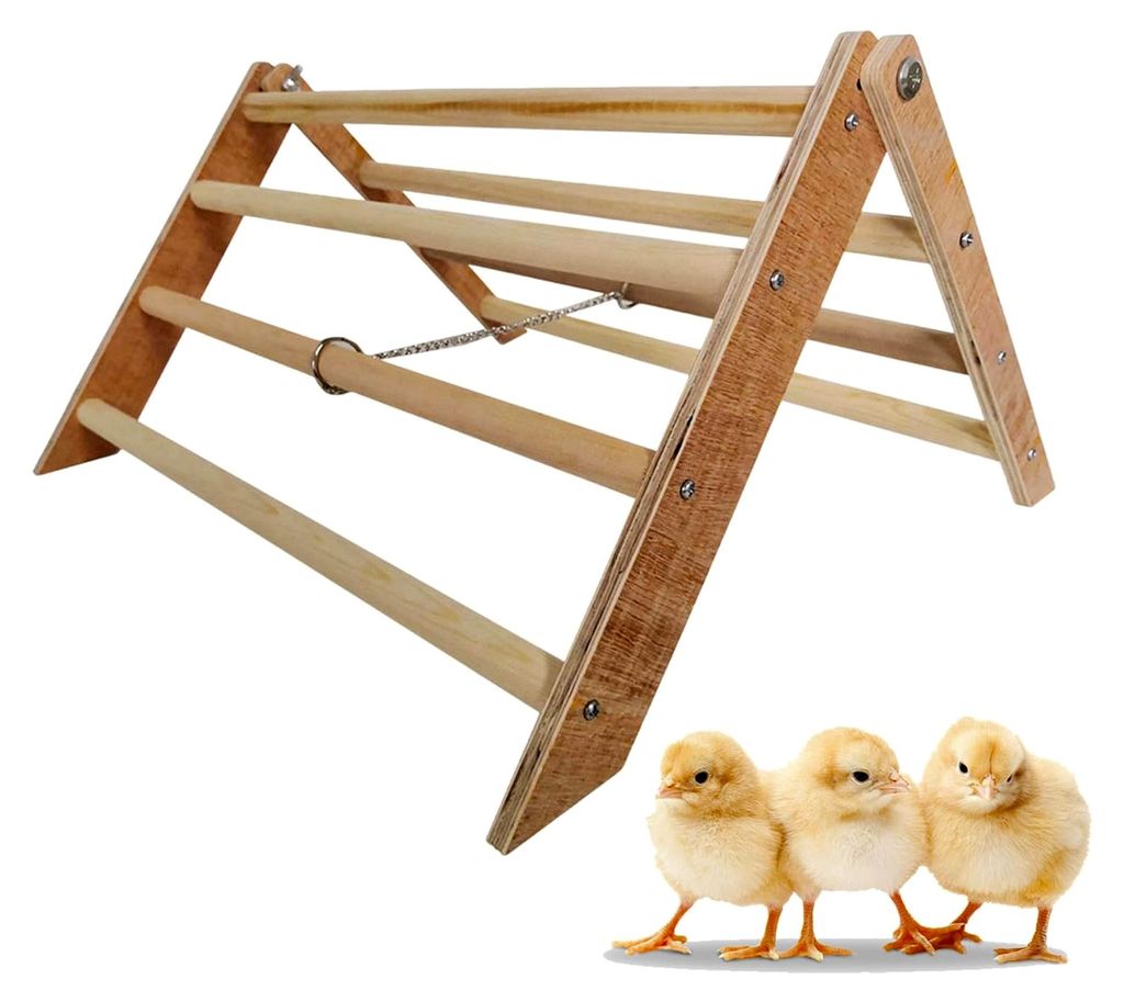 Kükenstange - Holzspielzeug, interaktive Vogelspielstation | Interaktive Dschungelfitness-Plattform, stabile Holzspielstation für Hühner und gro...