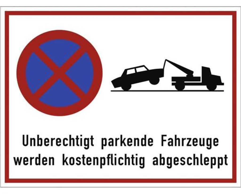 Dreifke® Schild Unberechtigt parkende Fahrzeuge ..., Alu, Produktbild 