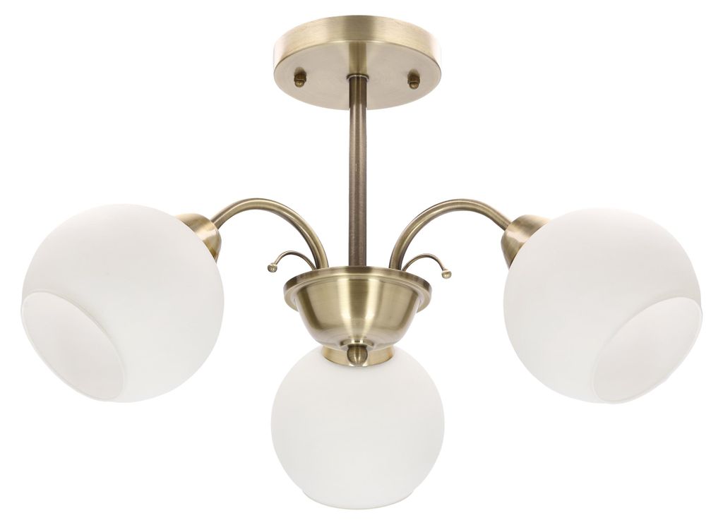 Lampada da soffitto con paralumi in vetro bianco Nestor, Immagine del prodotto 